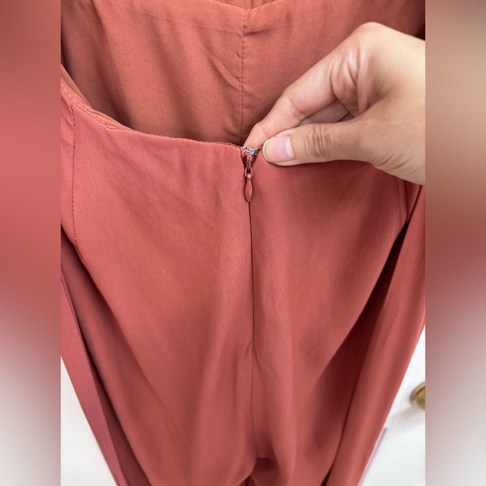 Lost April Sleeveless Jumpsuit with Back Straps in Terracotta - Picture 12 of 15